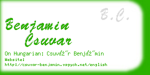 benjamin csuvar business card